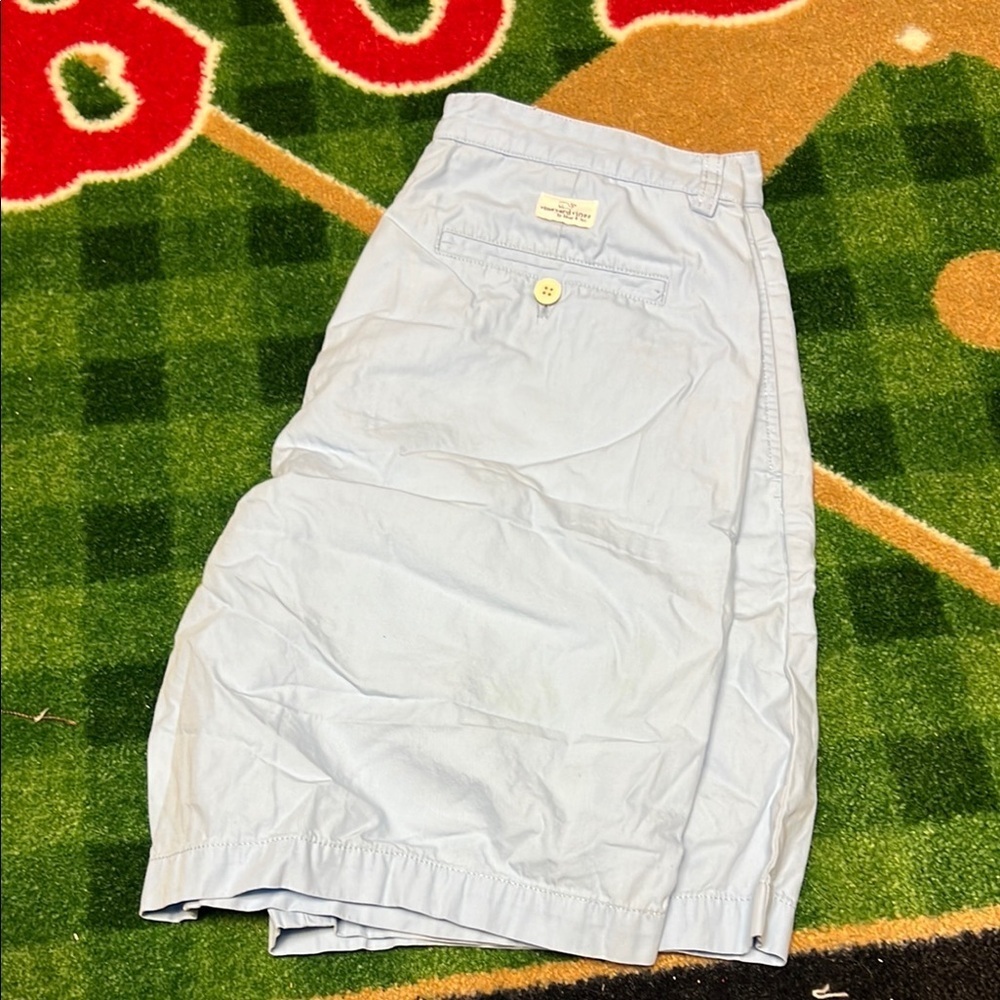 VINEYARD VINES CLASSIC FIT 9" CLUB SHORT CHINO SHORTS MENS 32 Light BLUE - Picture 3 of 4
